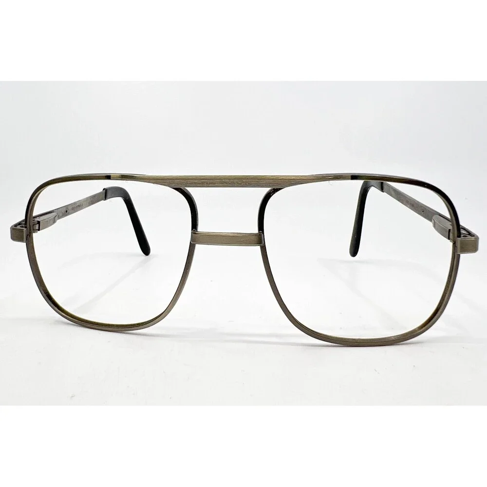 Titmus Eyeglass Frames Mens Gray Aviator Double Bridge Z87 Metal 56-16-145
